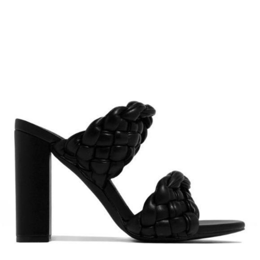 Twisted Woven Strap Mules in Black - Picture 2 of 8